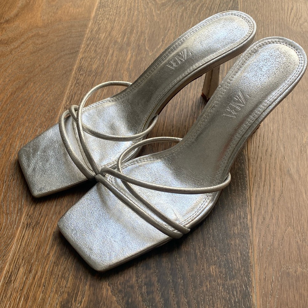 Silver Zara heels - size 39